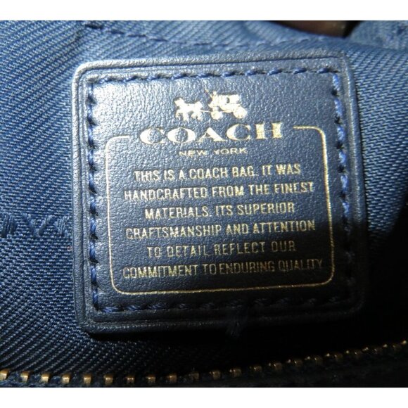 Coach Swagger 20 Navy Pebble Leather Satchel Crossbody Handbag Satchel 6.5 X 8 - Picture 11 of 14